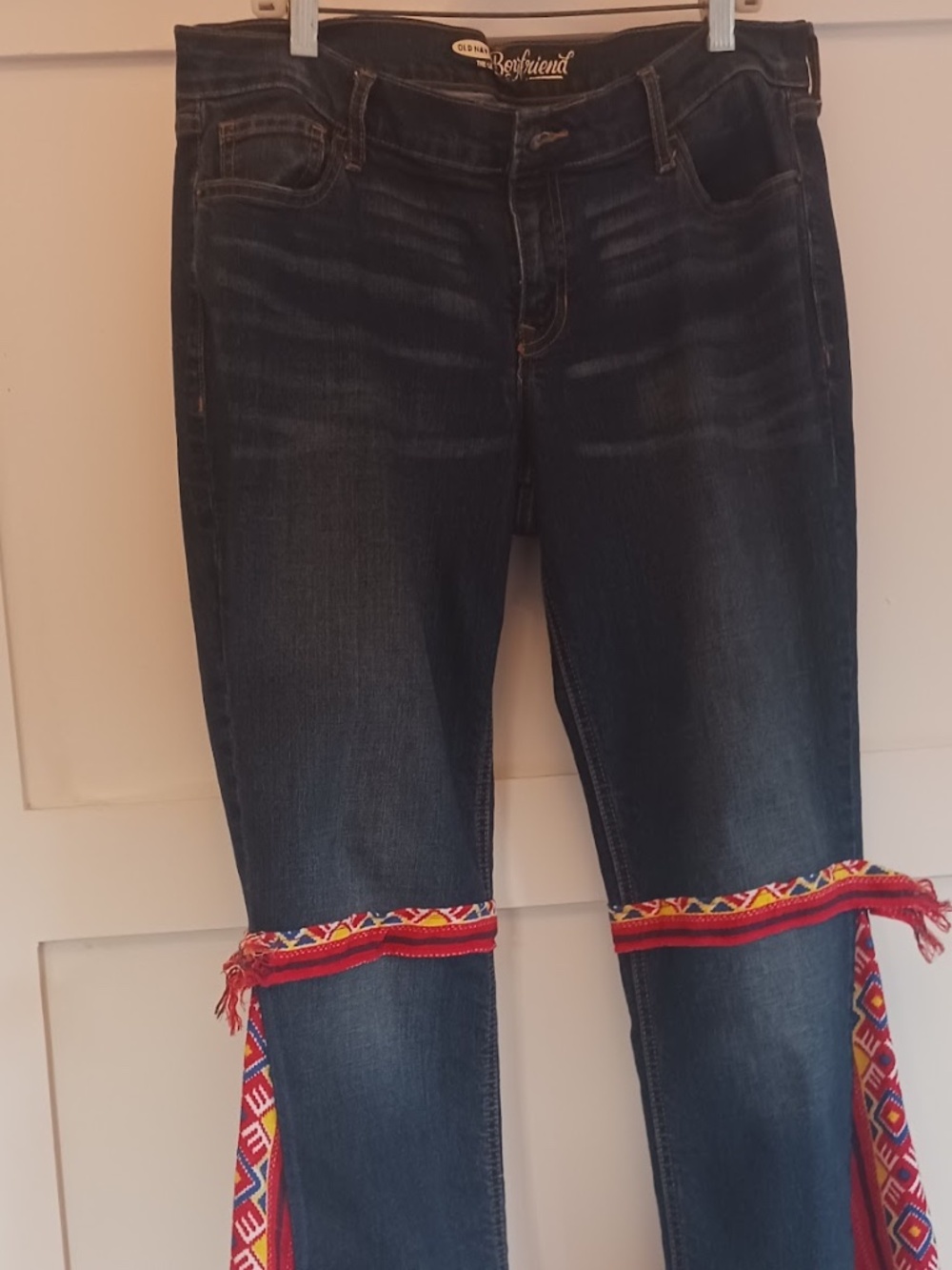 Old Navy Boyfriend Embellished Blue Jeans Women's Size 8-10